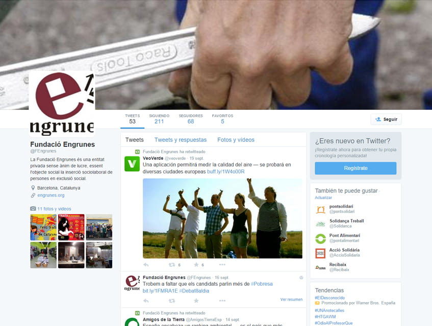 Engrunes ja està a Twitter